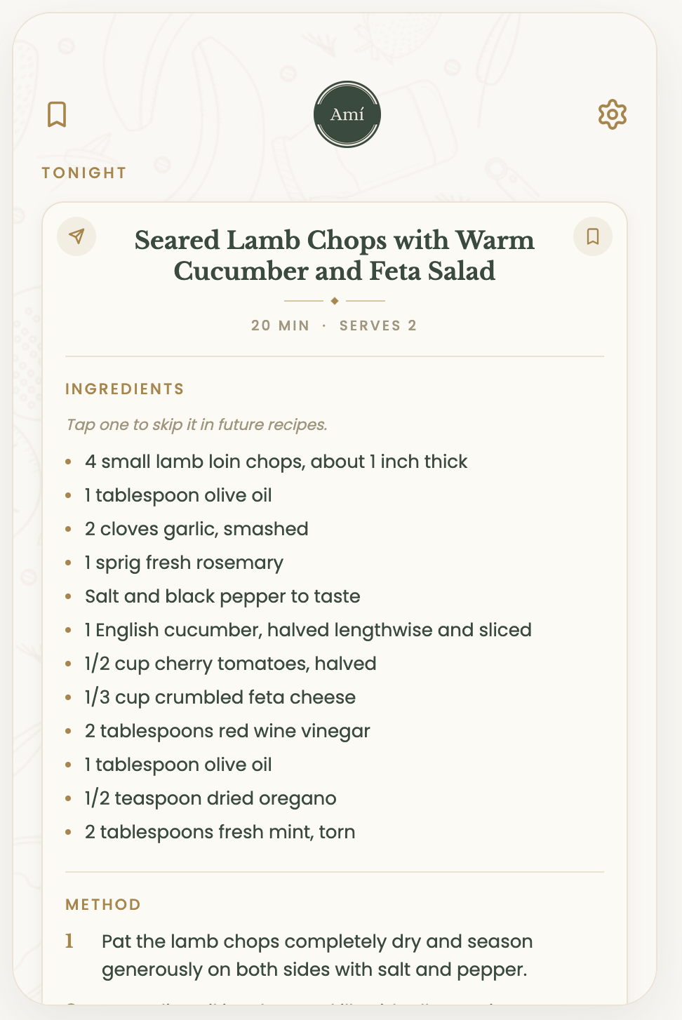 Chef Amí full recipe with ingredients and method